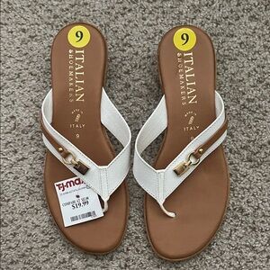 Italian Shoemakers White and Tan Sandals